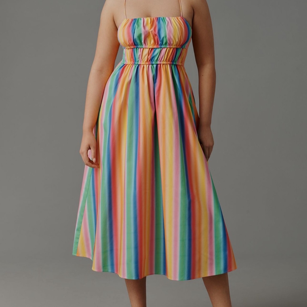 English Factory Rainbow Stripe Sleeveless Maxi Dress